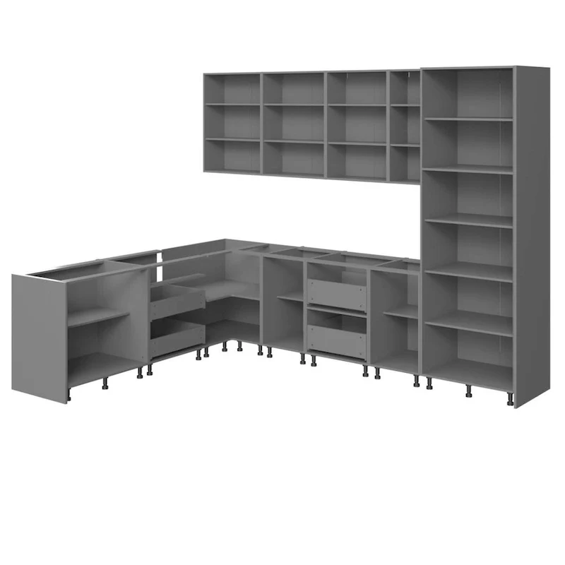 Black Kitchen Cabinet Base Unit — 8x10 Ft Wide (126