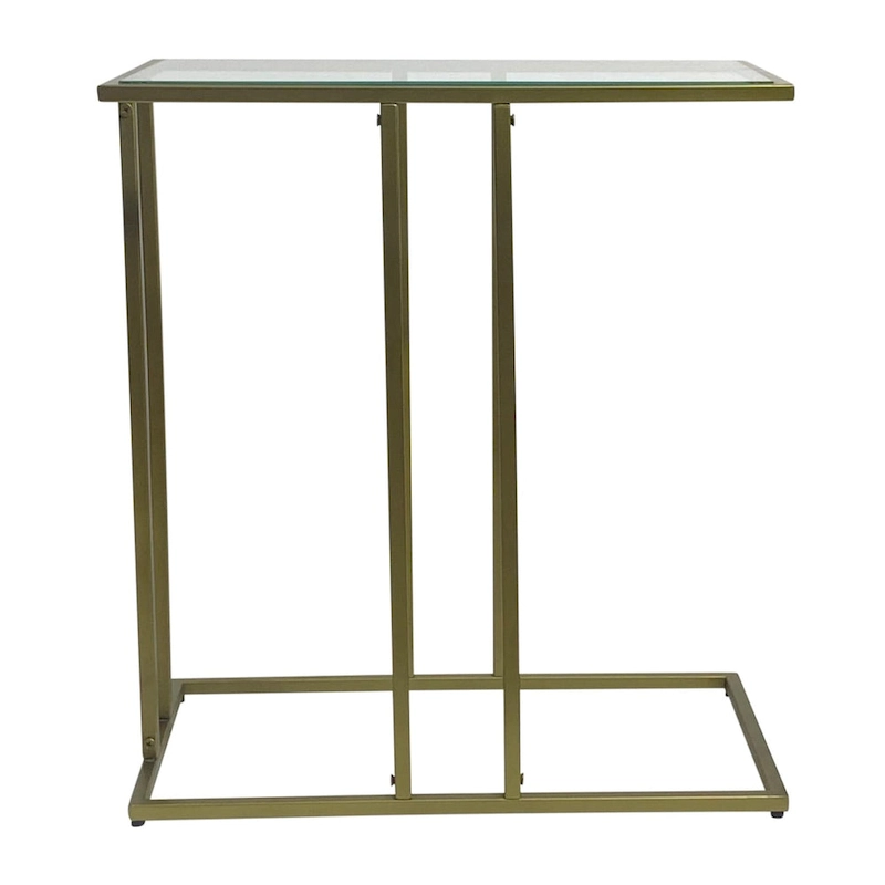 Carolina Living Serena End Table with Clear Glass - Antique Gold