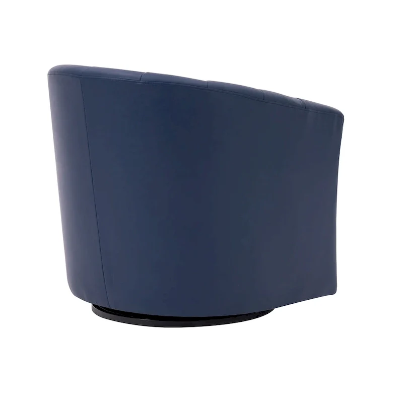 Swivel Barrel Accent Chair - Faux Leather Single Seat