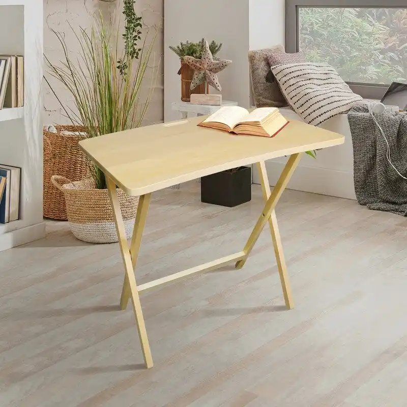 Copper Grove Goosefoot Folding TV Tray Table with Solid Hardwood