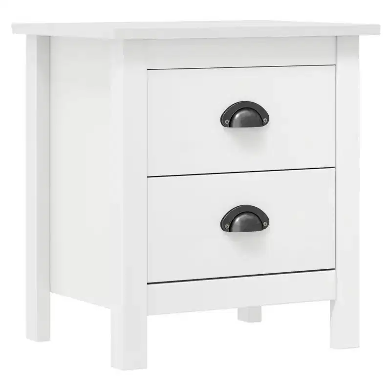 vidaXL Bedside Cabinet Accent End Table Living Room Office Solid Wood Pine