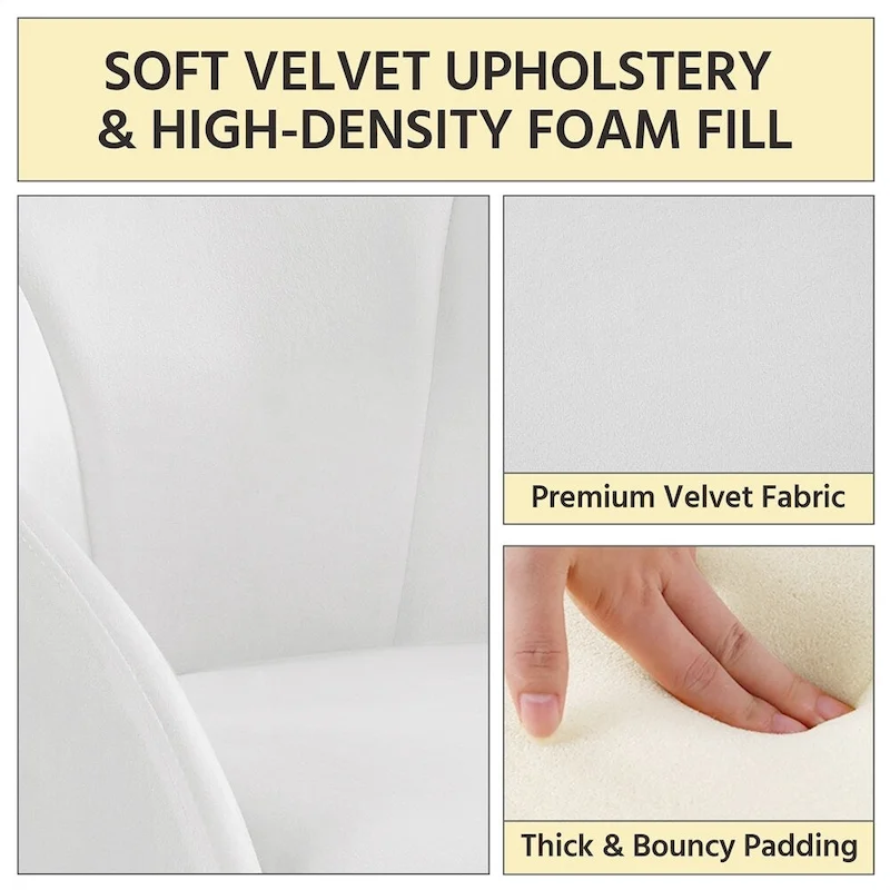 Yaheetech Flower Shape Velvet Armchair Accent Chair with Golden Metal Legs