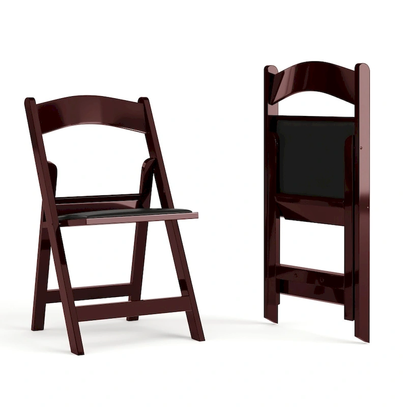 Set of 2 Folding Chairs with Padded Seats - 18D x 17.25W x 30.75H