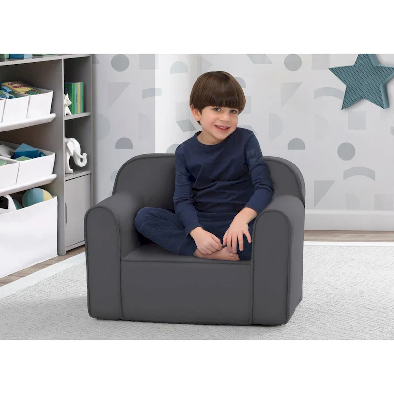 Dark Grey Foam Kids Chair, Toddler Style, 1 Child