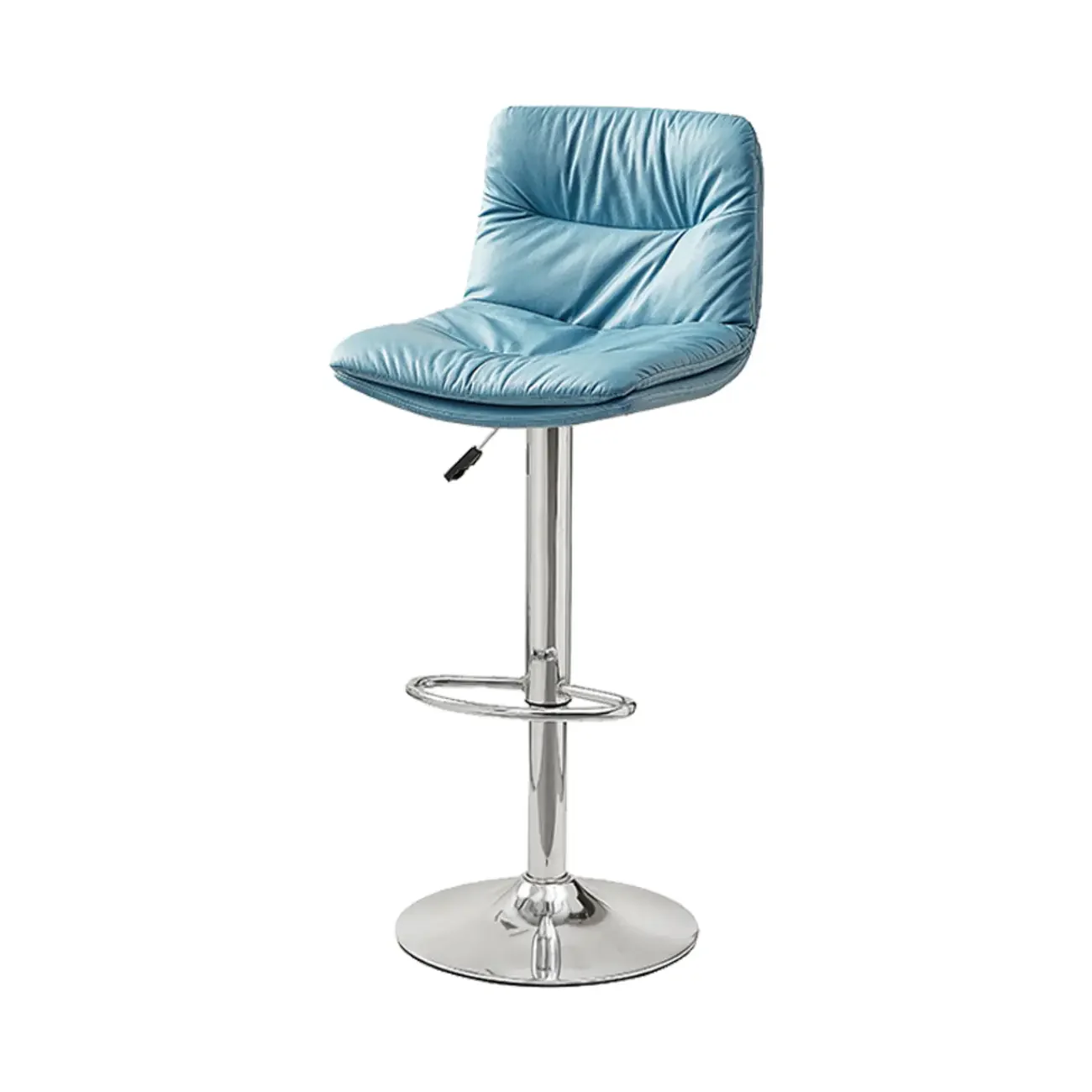 Modern Leather Saddle Swivel Adjustable Bar Stool