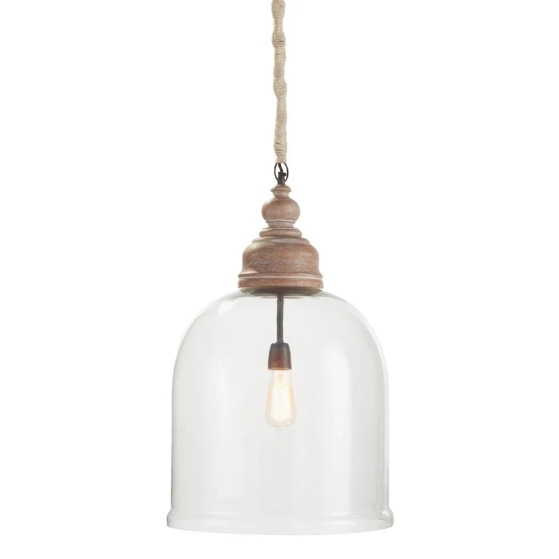 Ansley 26 inch Cloche Pendant Whitewash Finish - 26 in.