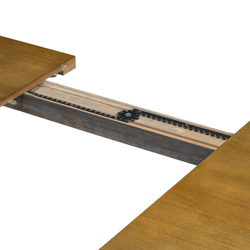 6-Piece Farmhouse Extendable Dining Set with Leaf & Bench