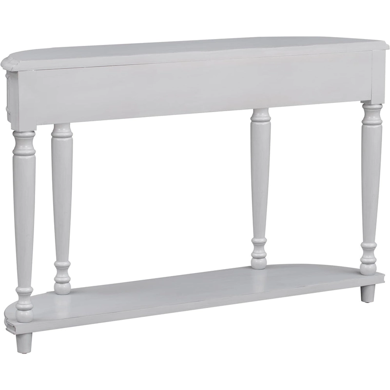 Retro Circular Curved Design Console Table with Open Style Shelf