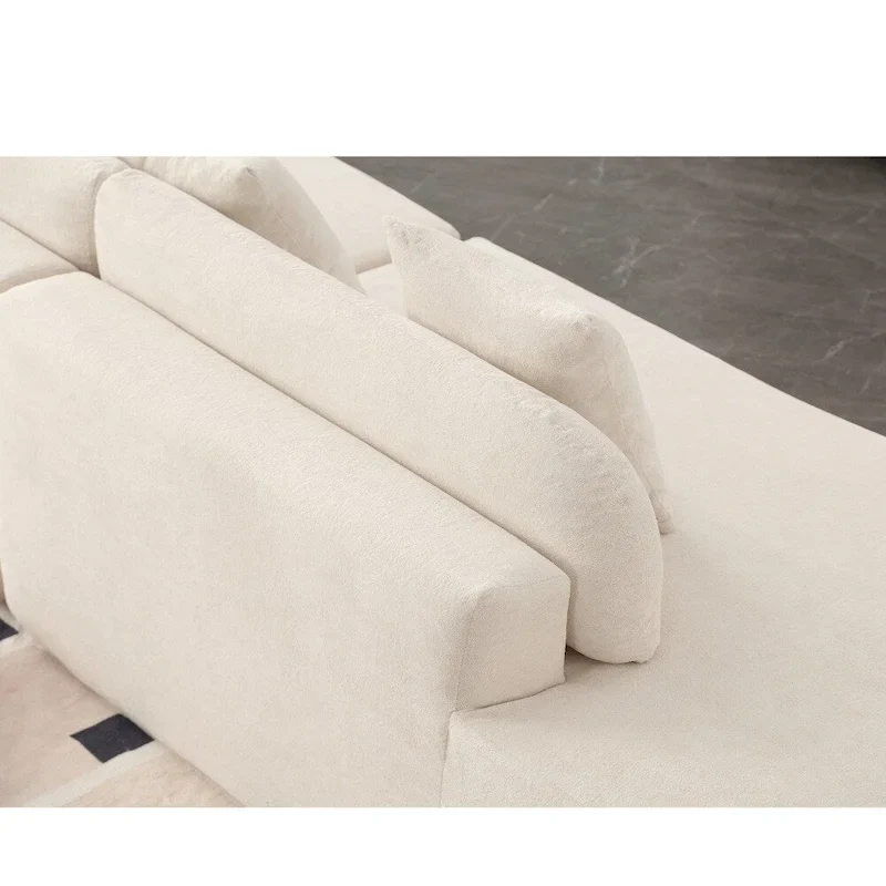 Modern Curved Terrycloth Fabric Combination Sofa No Assembly Required