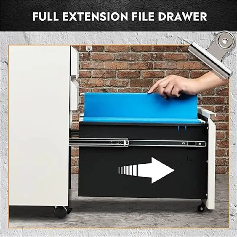 3-Drawer Mobile File Cabinet - 17.1 D x 14.6 W x 23.8 H