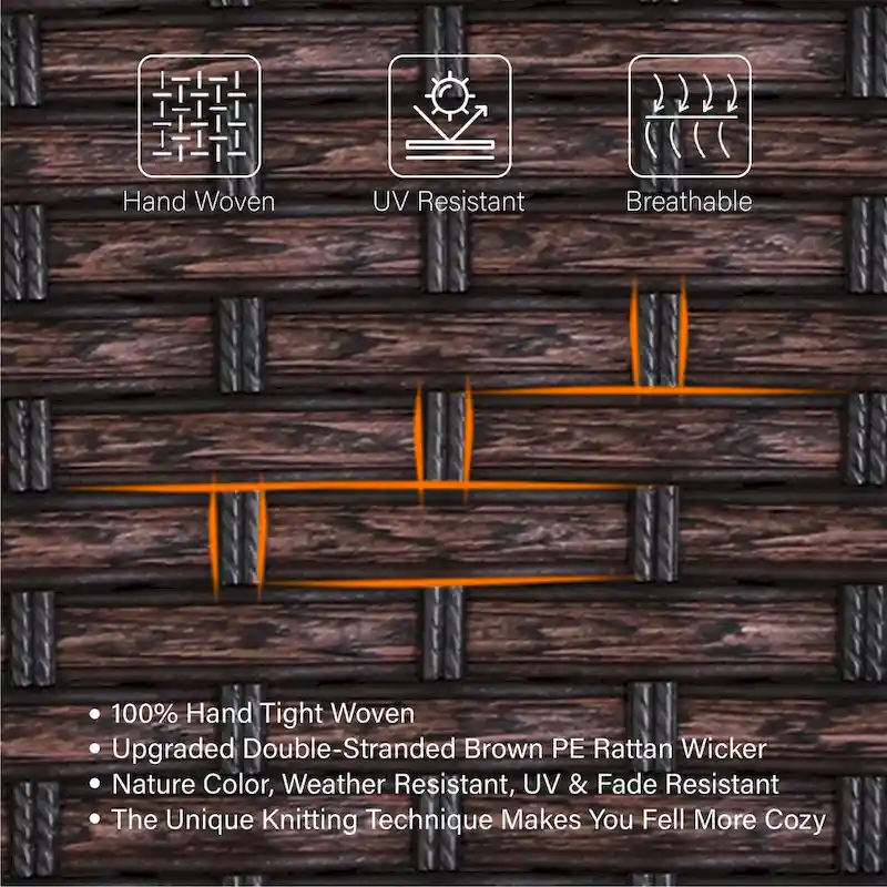 Patio Rattan Wicker Fixed Armrest Dining Chair with CushionSet of 2/4/6