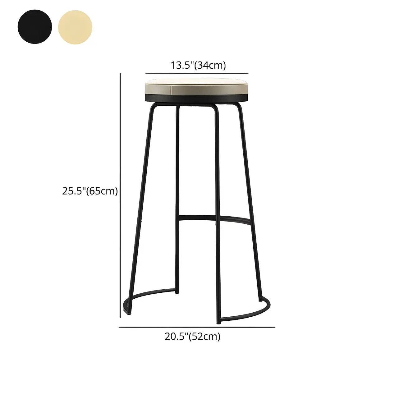 Industrial Metal Leather Seat Bar Stools Counter Height