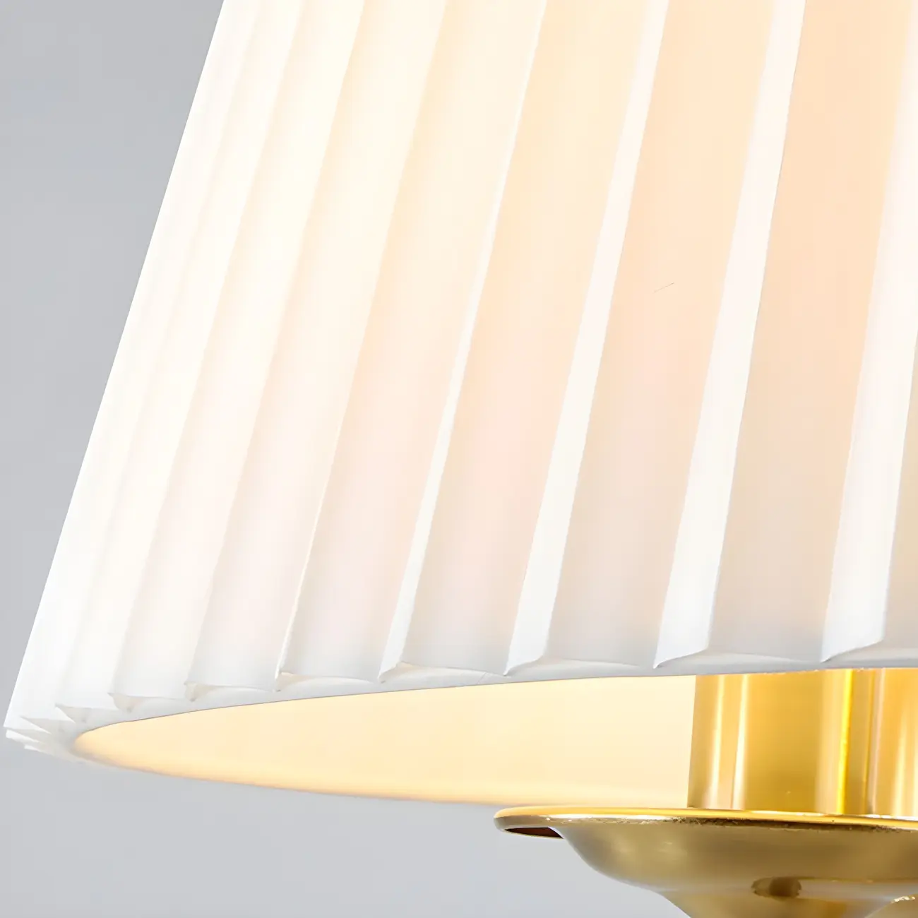 Modern Gold White Pleated Drum Chandelier Adjustable Height