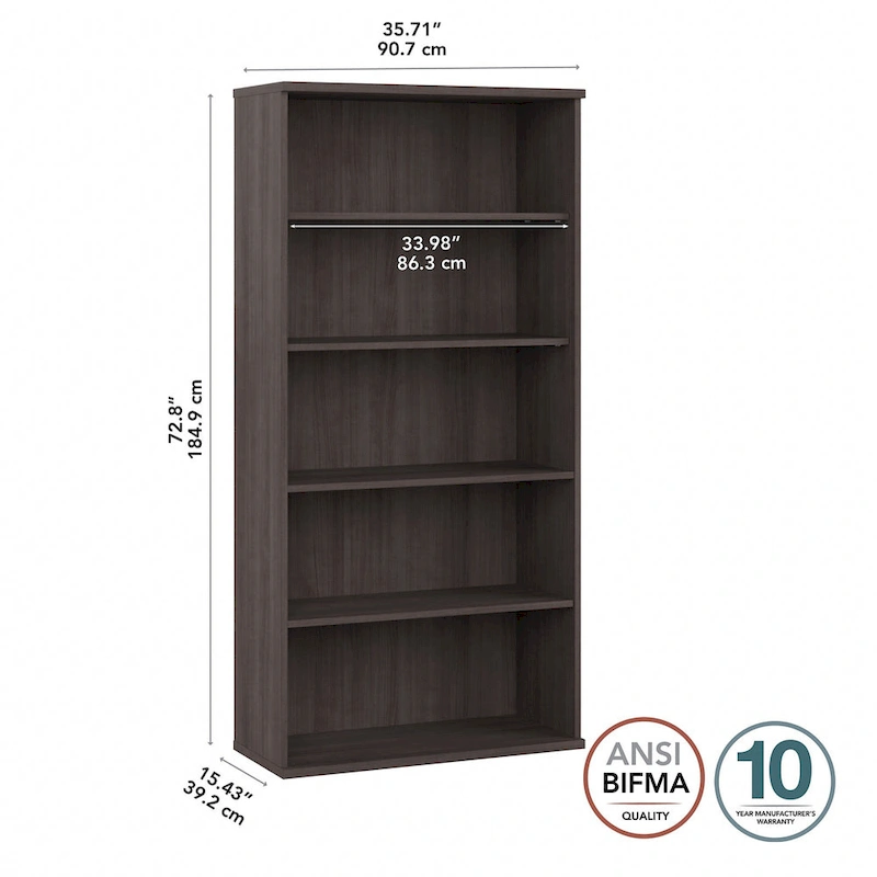 Hybrid Tall 5 Shelf Bookcase by Bush Business Furniture