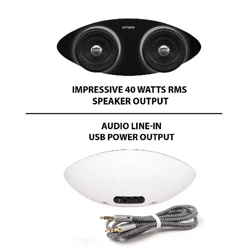 Riptunes Bookshelf Bluetooth Speaker System, White