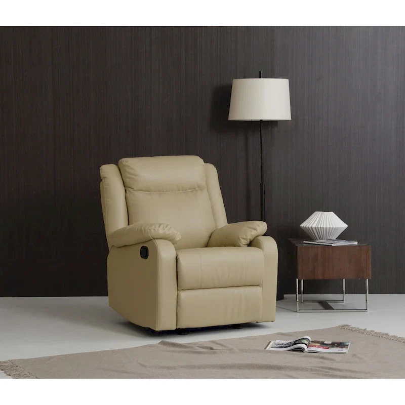 Faux Leather Rocking Recliner, Single Seat