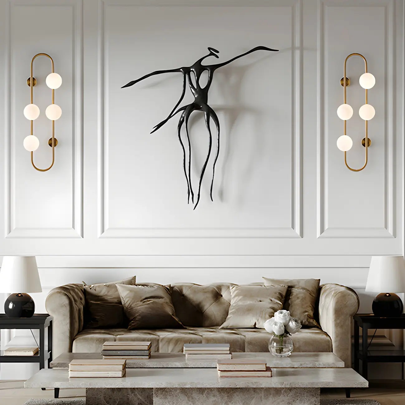 Elegant Gold 4-Light Oval Ball Wall Sconce Light Fixture