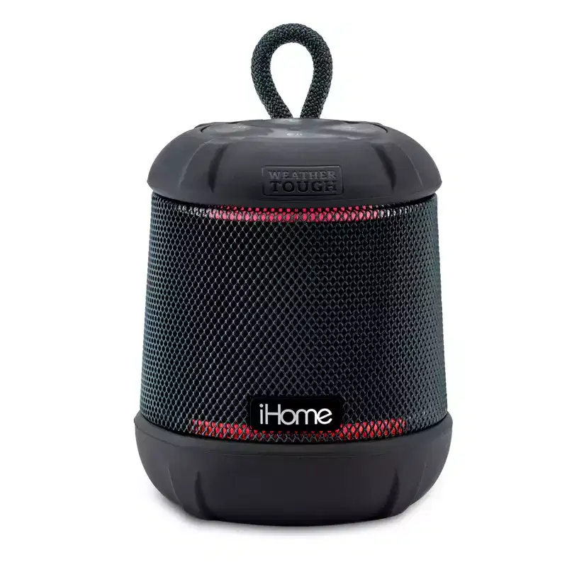 iHome Waterproof Bluetooth Speaker with Accent Lighting - Black (iBT155)