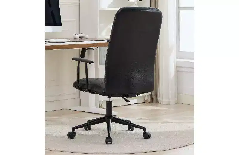 TUYOHW High Back Swivel Chair, Ergonomic Office Chair with Adjustable Gas Lift, PU Leather Home Office Desk Chair with Armrests & Wheels