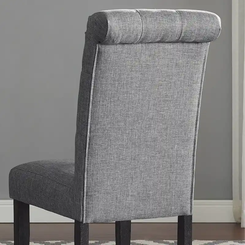 Roundhill Furniture Leviton Solid Wood Tufted Dining Chair (Set of 2)