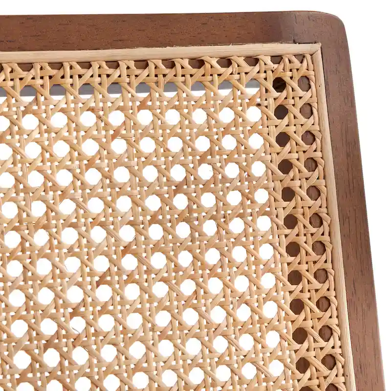 Cane and Solid Wood Accent Chair