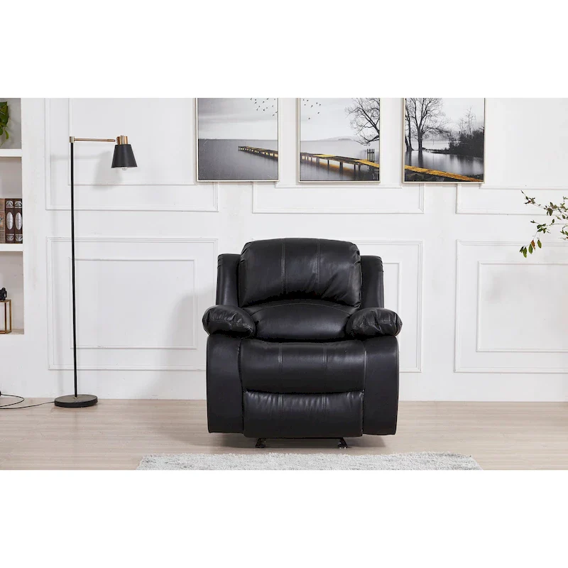 Betsy Furniture Bonded Leather Manual Rclining Single Seat Recliner Glider Chair 8018
