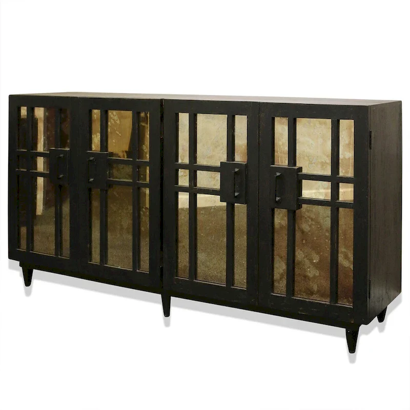 Rourke Sideboard - Four Mirrored Doors - Mango Wood
