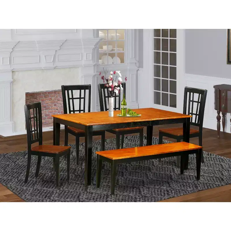 HomeStock Dining Table Set Butterfly Leaf Kitchen Dining Room Table 36x66