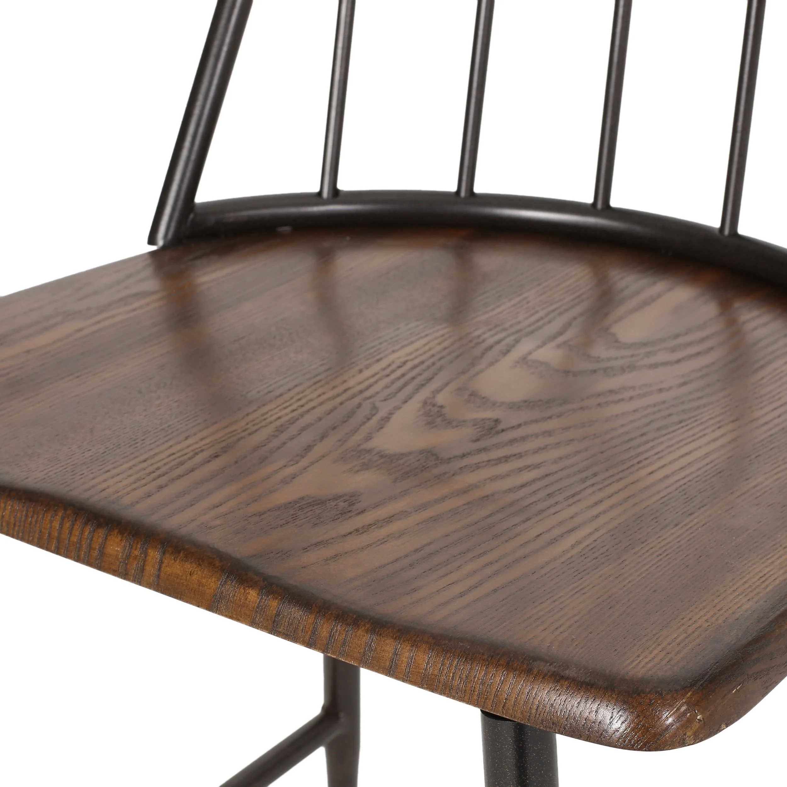 Farmhouse Spindle Back Dining Chairs, Set of 2, Dark Brown and Black - NH395413