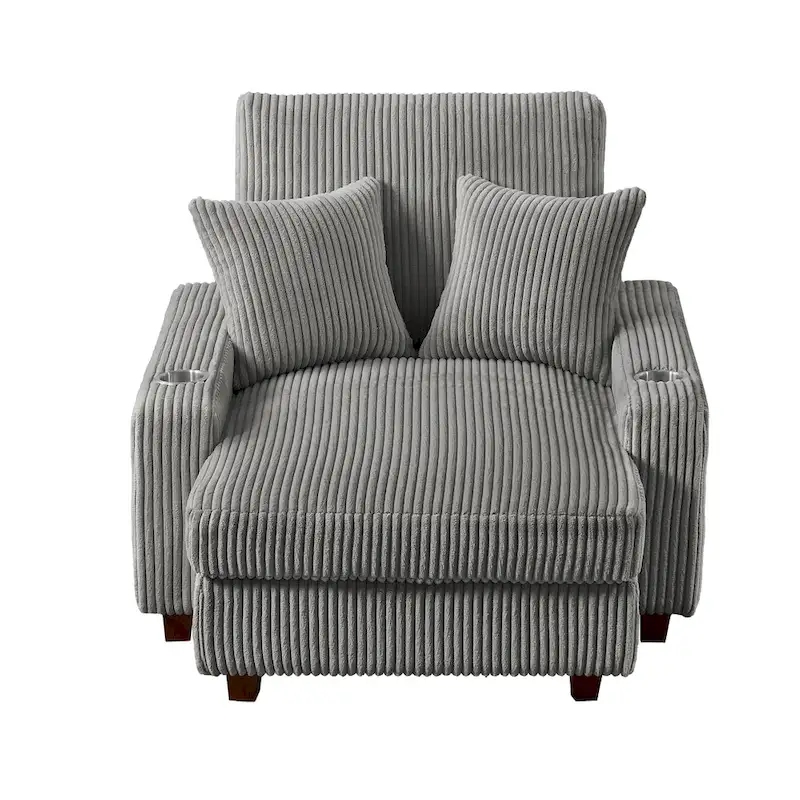 Upholstered Chaise Lounge with Adjustable Backrest Lounge Chair