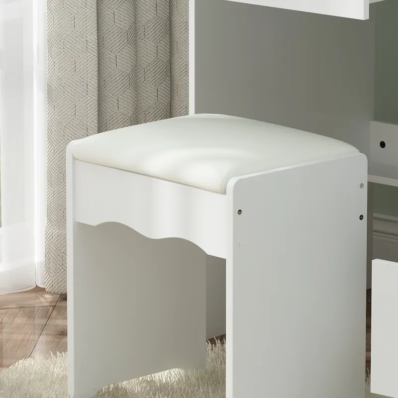 Vanity Set Dressing Table w/Lighted Makeup Mirror and Charging Station