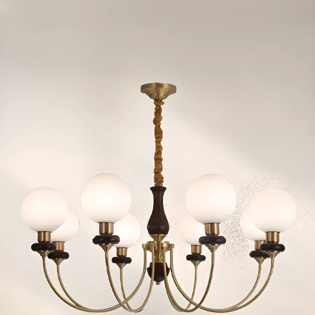 Gold Classic Globe Glass Chandelier Height Adjustable