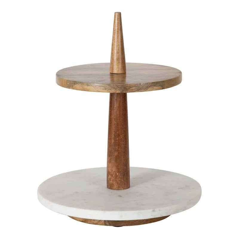 Kate and Laurel Praxis Wood Tiered Tray