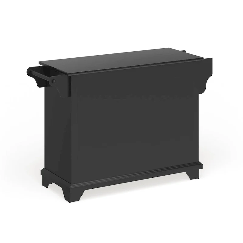 Crosley Lafayette Granite Top Kitchen Island in Black Finish - 51.5W x 18D x 36H