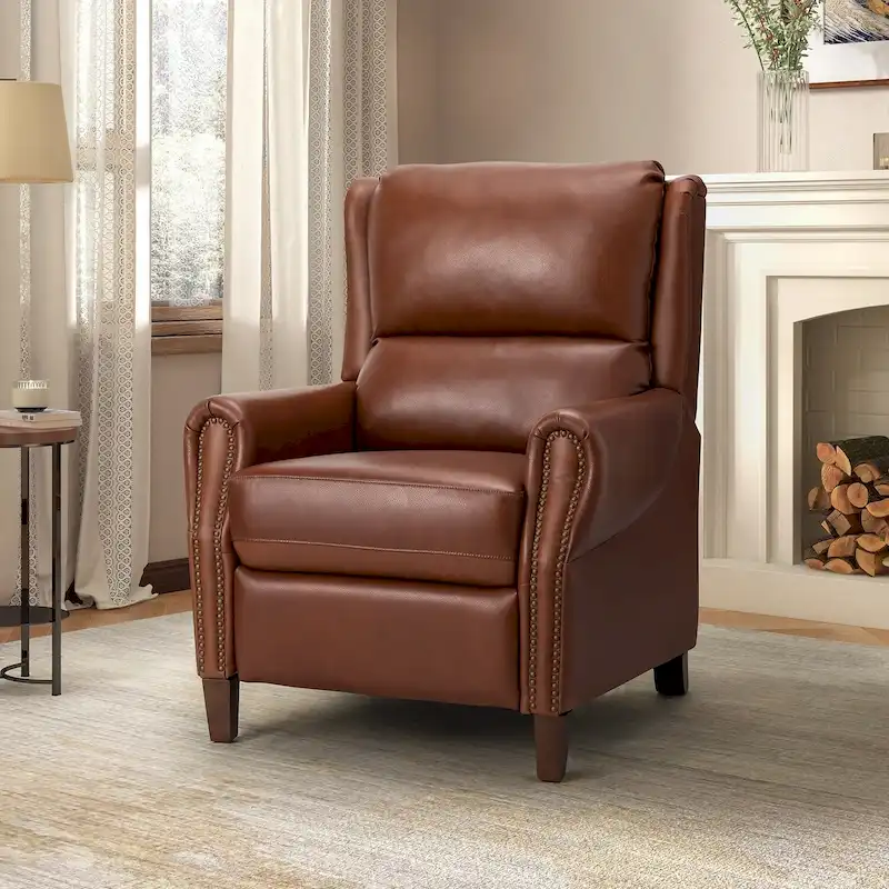32.68 Wide Genuine Leather Manual Recliner