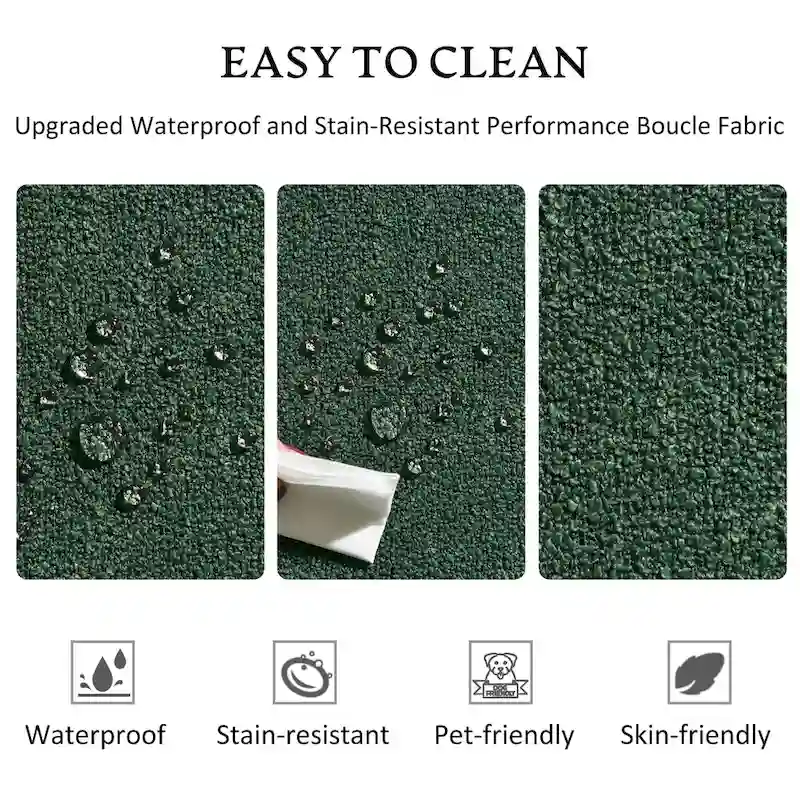 KINWELL Boucle Upholstered 2-Seats Loveseat with Pillows