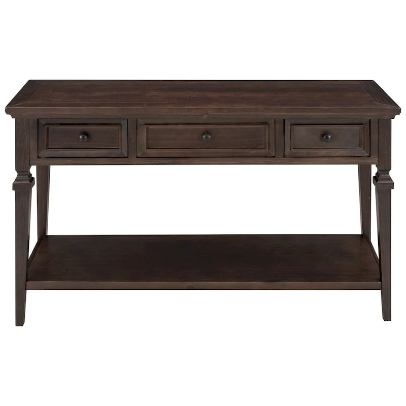 Merax Retro Style Console Table with Three Top Drawers and Bottom Shelf