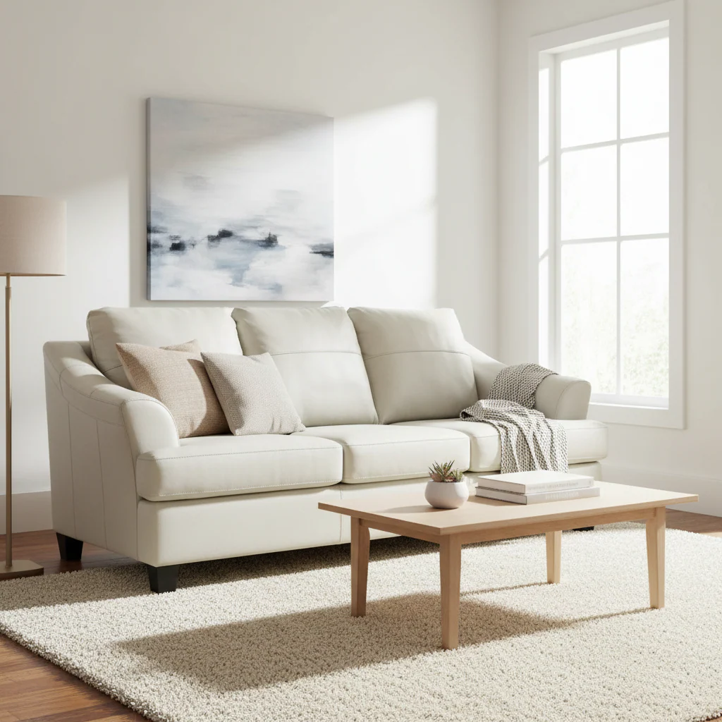 Brown Leather Match Queen Sofa Sleeper, 2-Person, 88