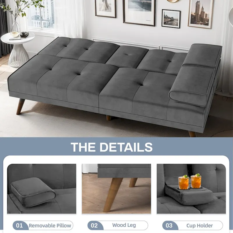 Futon Couch Sofa Bed, Small Sleeper Sofa Chair Loveseat