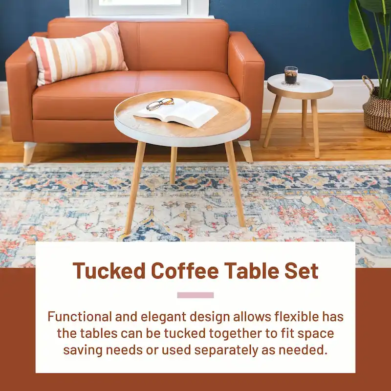2-Piece Round Nesting Coffee Table Set