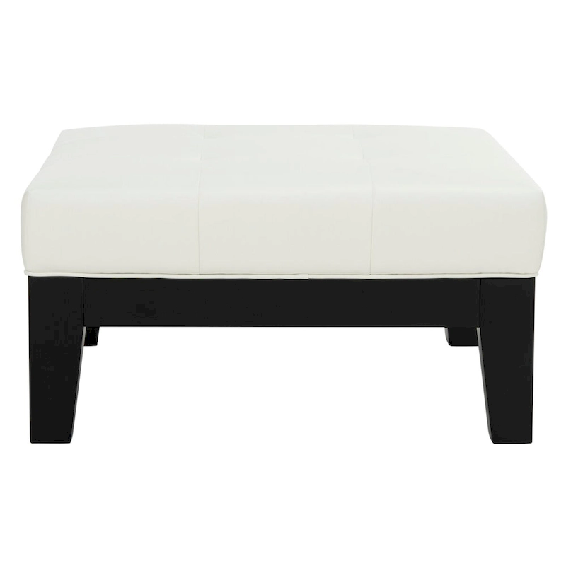 SAFAVIEH Perri Square White Leather Ottoman