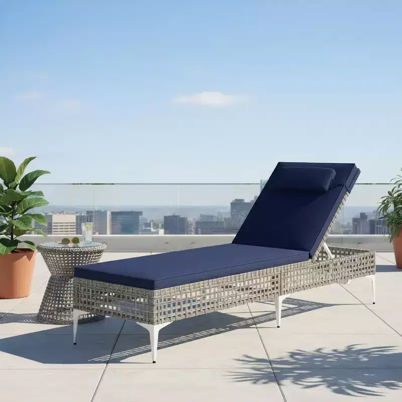 Gymax 1PC/2PC Patio Reclining Chaise Lounge Chair with 6-Position Adjustable Backrest and Detachable Cushion