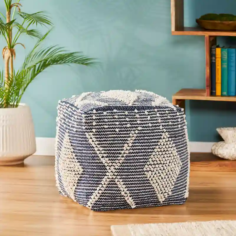 Brinket Boho Cube Yarn Pouf by Christopher Knight Home