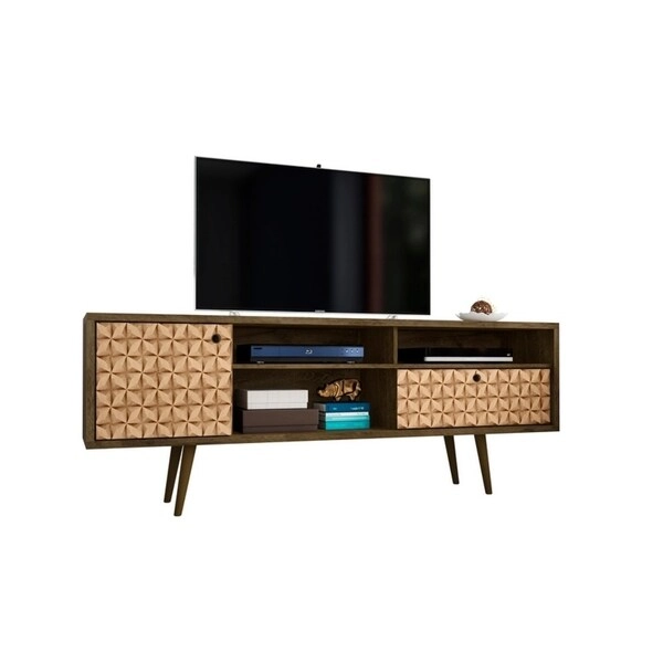 Liberty 70.86 In. Mid Century Modern 4 Shelf TV Stand
