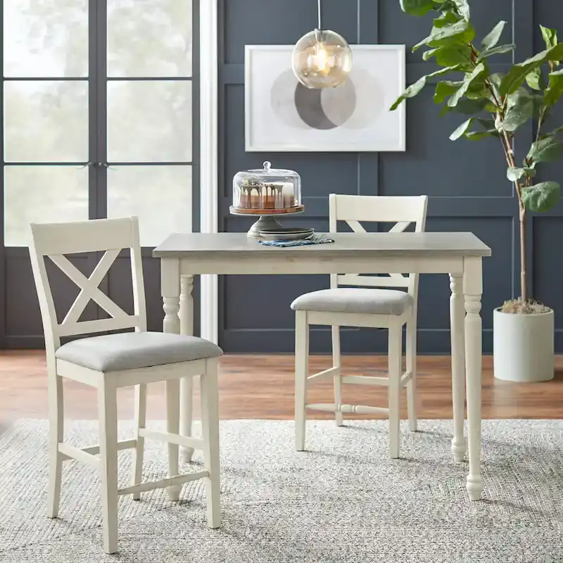 Lifestorey Montreal Crossback Counter Height Stools (Set of 2)