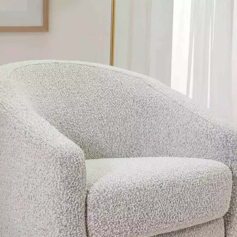 Swivel Glider Chair with 360° Rotation, Upholstered Seat, 30.5
