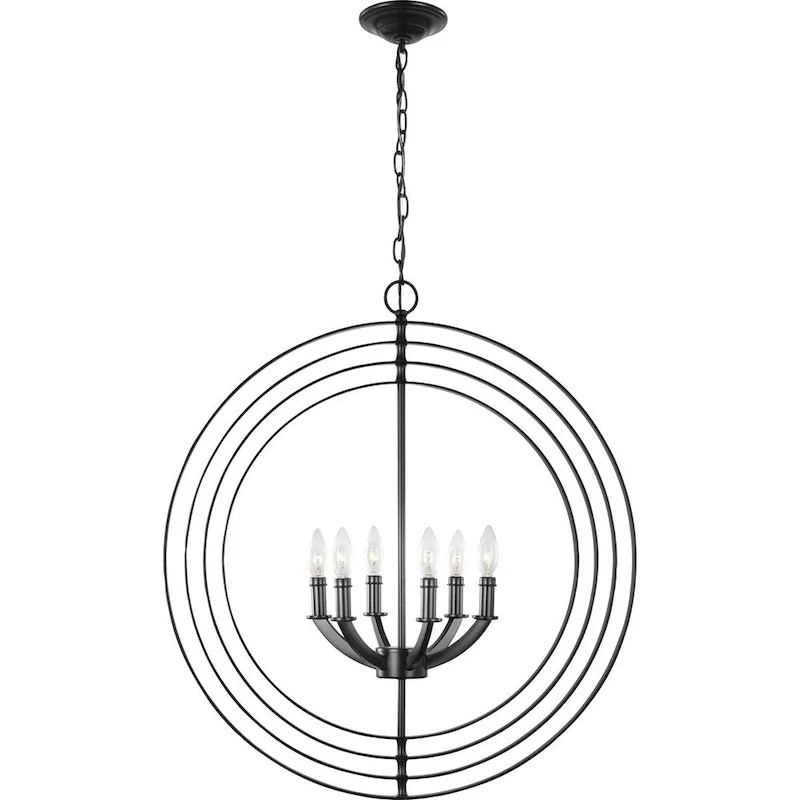 Equinox Collection Black Six-Light Sphere Pendant - 32.090  x 30.120  x 12.200