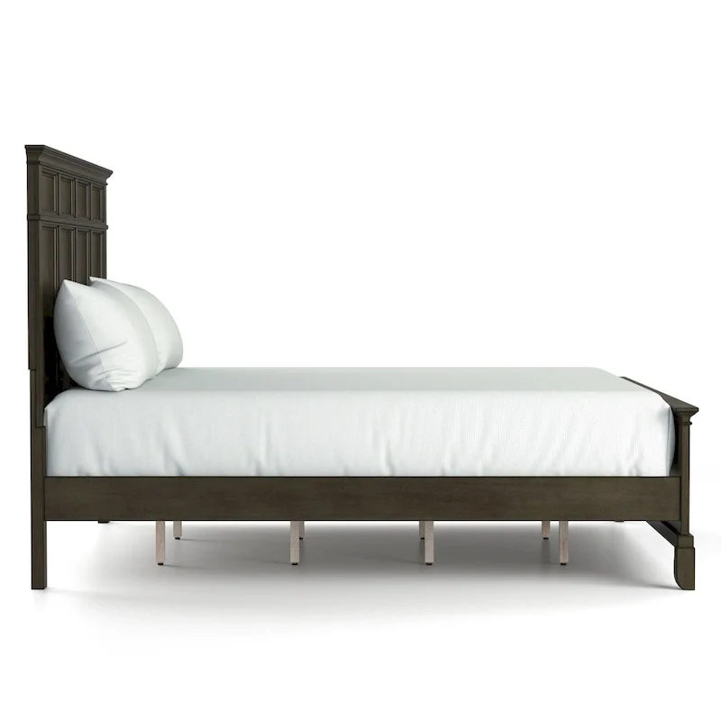 Evva Traditional Grey Wood 6-Piece Panel Bedroom Set