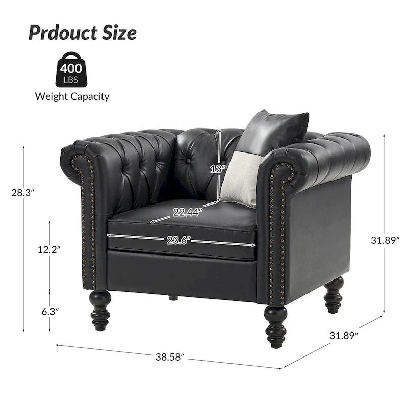 Faustina Traditional Upholstered Armchair with Solid Wood Legs by HULALA HOME