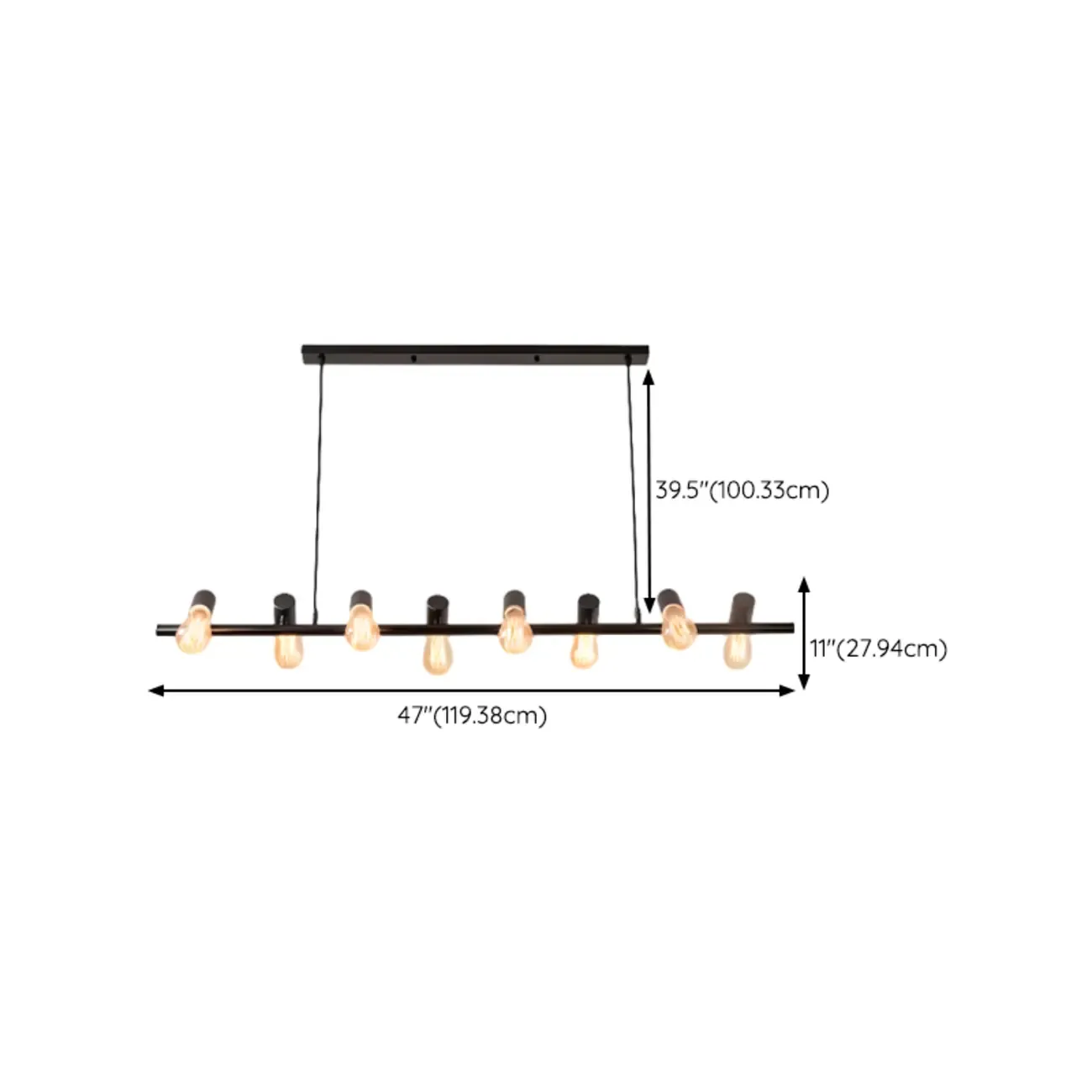 Industrial Black Metal Kitchen Island Pendant Light